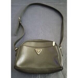 Vintage Guess Black Faux Leather Shoulder Bag Hand Bag Purse